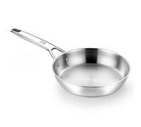 Bra Signature 18/10 Stainless Steel Frying Pan (28cm) Large Stainless Steel Frying Pan for Induction Hobs & Other Heat Sources with 5.3mm Triple Diffuser Base.