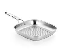 Bra Signature Stainless Steel Grill Pan 24cm. Suitable for All Hobs and as Induction Hob Griddle Pan. Fully Stainless Steel with Stripes. Non Toxic Cookware