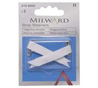 Bra Strap Retainers with Safety Pin, White, 2 Pieces