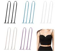 Bra Straps Replacement 5 Pairs -Adjustable Non-Slip Elastic Removable Lingerie Shoulder Straps for Women & Girls, Multi-Colour Comfort Fit for Everyday Wear (Black, White, Beige, Blue, Purple)