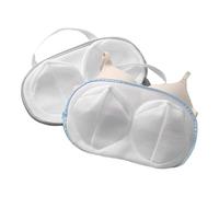 Bra Wash Bag, 2 Pack Mesh Laundry Washing Bags with Premium Zipper for Bra, Foldable Lingerie Underware Bra Washer Protector Mesh Wash Bags for Washing Machine
