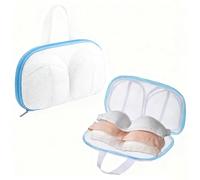 Bra Washing Bags for Laundry Blue 2 Pcs Mesh Bra Laundry Bags for Washing Machine Washer Protector with Zipper for Delicates Underwear Lingerie Brassiere
