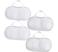 Bra Washing Machine Bag, 4 Pack Delicates Wash Bags for Lingerie Protection, 28 X 17 Cm with Gray and Blue Borders, Travel-Friendly Laundry Solution