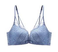 Bra Women's Push Up, Lace Bralette Women's Without Underwire, Strong Hold Bustier with V-Neck and Front Closure, Non-Wired Seamless Bra, Smooth Bra, Comfortable Women's Bra Underwear Bra