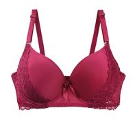 Bra Women's Sexy Lace Shaping Cup Adjustable Shoulder Strap Large Size Underwired Top with Lace Women's 2026 Bra, red, 42DD