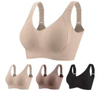 Bra Women's Without Underwire Push Up Large Sizes Bras Seamless Bras Sport Large Breasts Strong Hold Underwear Comfortable Bralette T-Shirt Classic Comfort Bra Full Coverage for Women Full, beige, XL