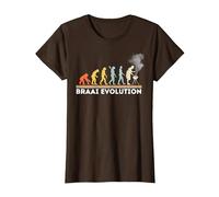 Braai Evolution South Africa T-Shirt, Women, Brown, Small