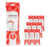 Brabantia 100314 PerfectFit Bin Liners Multipack (Size B/5 Litre) Thick Plastic Trash Bags with Tie Tape Drawstring Handles (200 Bags), White