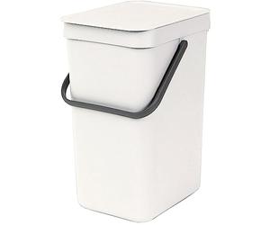 Brabantia 109782 Sort & Go Waste Bin, Plastic, White, 12 Litre