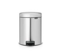 Brabantia 112102 Pedal Bin newIcon with Plastic Inner Bucket, 5 Litre - Matt Steel Fingerprint Proof