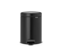 Brabantia 112928 Pedal Bin Newicon with plastic inner Bucket, Matt Black - 5 L