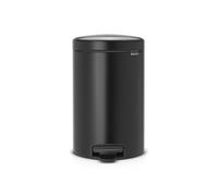 Brabantia 12L NewIcon Pedal Bin - Matt Black, Black