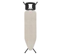 Brabantia Ironing Board B, 124x38cm - Denim Grey | 100% Fairtrade Cotton | 8mm Foam Layer | Stable & Anti-Wobble Frame | Foldable with Adjustable Height & Solid Steam Iron Rest