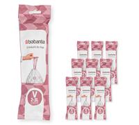 Brabantia 137686 PerfectFit Bin Liners Multipack (Size V/2-3 Litre) Thick Plastic Trash Bags with Tie Tape Drawstring Handles (200 Bags), White