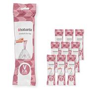 Brabantia 137686 PerfectFit Bin Liners Multipack (Size V/2-3 Litre) Thick Plastic Trash Bags with Tie Tape Drawstring Handles (200 Bags), White