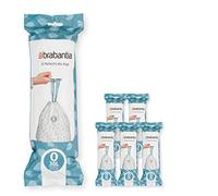 Brabantia 138485 PerfectFit Bin Liners Multipack (Size O/30 Litre) Thick Plastic Trash Bags with Tie Tape Drawstring Handles (120 Bags), White