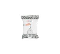 Brabantia 138744 PerfectFit Bin Liners (Size H/50-60 Litre) Thick Plastic Trash Bags with Tie Tape Drawstring Handles (40 Bags), White
