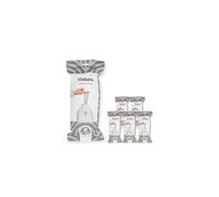 Brabantia PerfectFit Bin Liners, Tear-Resistant, Size H/50-60L (120 Bags) | Multipack, Tie Tape Drawstring Handles, Thick Plastic Trash Bags, Hassle-Free Changing, White With Grey Tie Handles