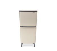 Brabantia SortUp Recycle Bin Hi 20+25 litre (Soft Beige), Waste Container with Removable Buckets, Tall and Slim Bin For Kitchen, Waste and Recycling Bin with Soft-Close Lid