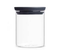 Brabantia Stackable Glass Jar Kitchen Food Storage Clear Dark Grey Various Sizes