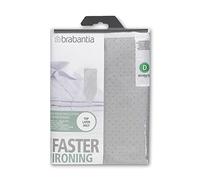 Brabantia Ironing Board Cover with 2 mm Foam - 135 x 45 cm, Extra Large, Metallised Silver