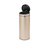 Brabantia 30 L Kitchen Touch Bin New (Metallic Gold) Removable Lid, Soft-Touch Open, Easy Clean Rubbish Waste Bin + Free Bin Bags