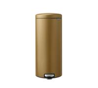 Brabantia - NewIcon 30L Pedal Bin - Large Kitchen Bin - Soft-Close Lid - Lightweight Pedal - Removable Inner Bucket - Non-slip - Warm Brass - 30 x 38 x 68 cm