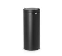 Brabantia 30L Kitchen Touch Bin New (Mineral Moonlight Black) Removable Lid, Soft-Touch Open, Easy Clean Rubbish Waste Bin + Free Bin Bags