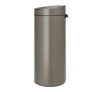 Brabantia 30L Kitchen Touch Bin New (Platinum/Stainless Steel Lid) Removable Lid, Soft-Touch Open, Easy Clean Rubbish Waste Bin + Bin Bags