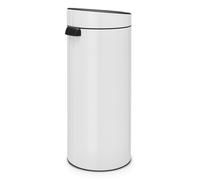 Brabantia 30L Kitchen Touch Bin New (White) Removable Lid, Soft-Touch Open, Easy Clean Rubbish Waste Bin + Free Bin Bags