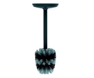 Brabantia 370021 Stainless Steel Handled Toilet Brush - Stainless Steel Black, 10 x 20 x 40 cm