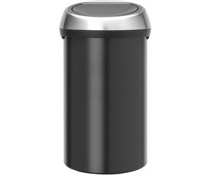 Brabantia 402548 Touch bin, Matt Black/Matt Steel, 60 L