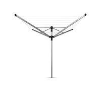 Brabantia 50m Lift-O-Matic Advance Rotary Washing Line (Grey) Multiple Height Adjustments, Folding Outdoor Rotating Clothes Dryer + 50 mm Ground Tube