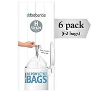 Brabantia 6 Rolls 246784 type H Roll of 10 Bin Liners, Fits Bins of 40-50L or 10.6-13