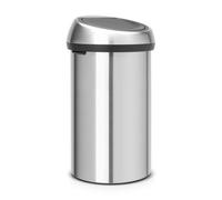 Brabantia 60 Litre Large Kitchen Touch Bin (Matt Steel Fingerprint Proof) Removable Lid, Soft-Touch Open, Easy Clean Rubbish Food Waste Bin