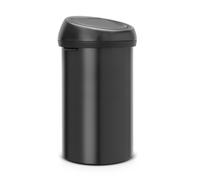 Brabantia 60 Litre Large Kitchen Touch Bin Removable Lid, Soft-Touch Open, Easy Clean Rubbish Food Waste Bin, Matt Black, 60 L