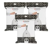 Brabantia, 60 Litre Waste Bag, Code M, Dispenser Pack, 40 Bags - White/Pack of 3