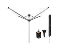 Brabantia 60 M Lift-O-Matic Advance Rotary Washing Line (Grey) Multiple Height Adjustments, Folding Outdoor Rotating Clothes