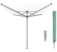 Brabantia Lift-o-matic 60m Rotary Dryer With Ground Spike And Cover 45mm - Metallic Grey, Grey