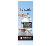 Brabantia Bin Liners / Trash Bags, Size/Code B, 5 Litre, 20 Bags, White, 311741