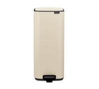Brabantia Bo Pedal Bin 30L (Soft Beige), Soft Closing Waste Bin with Light Pedal Operation, Easy to Clean Removable Plastic Inner Bucket with Free PerfectFit Rubbish Bags Included