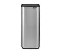 Brabantia Bo Touch Bin 30L (Matt Steel) Fingerprint Proof, Space-Efficient and Rectangular Waste Bin with Soft-Touch Opening System, Easy Clean Inner Bucket with Free PerfectFit Rubbish Bags Included