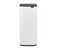 Brabantia Bo Touch Bin 30L (White), Space-Efficient and Rectangular Waste Bin with Soft-Touch Opening System, Easy to Clean Removable Plastic Inner Bucket with Free PerfectFit Rubbish Bags Included