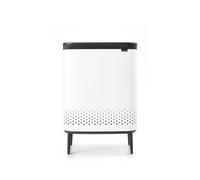 Brabantia - Bo Laundry Bin Hi 2 x 45L - Dirty Clothes Hamper - 2 Compartments - Lid with Quick-Drop Opening - Removable Cotton Bag-Portable & Hygienic