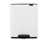Brabantia Bo Pedal Bin 12L (White), Soft Closing Waste Bin with Light Pedal Operation, Easy to Clean Removable Plastic Inner Bucket with Free PerfectFit Rubbish Bags Included