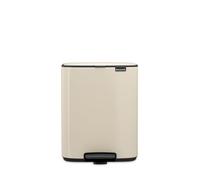Brabantia Bo Pedal Bin 12L (Soft Beige), Soft Closing Waste Bin with Light Pedal Operation, Easy to Clean Removable Plastic Inner Bucket with Free PerfectFit Rubbish Bags Included