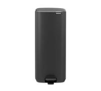 Brabantia Bo Pedal Bin 30L (Mineral Infinite Grey), Soft Closing Waste Bin with Light Pedal Operation, Easy to Clean Removable Plastic Inner Bucket with Free PerfectFit Rubbish Bags Included
