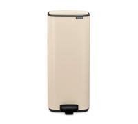 Brabantia Bo Pedal Bin 30L (Soft Beige), Soft Closing Waste Bin with Light Pedal Operation, Easy to Clean Removable Plastic Inner Bucket with Free PerfectFit Rubbish Bags Included