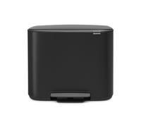 Brabantia Bo Pedal Bin - 36L Inner Bucket (Matt Black) Waste Kitchen Bin - Soft Closing Lid