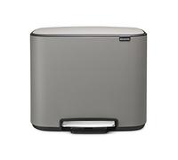 Brabantia Bo Pedal Bin - 36L Inner Bucket (Mineral Concrete Grey) Waste Kitchen Bin - Soft Closing Lid